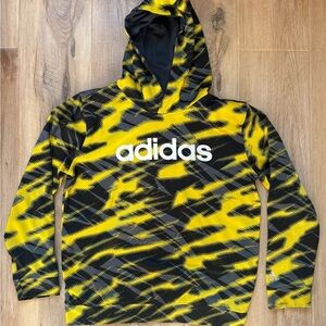 Adidas Kids Hoodie in Yellow and Black Camo